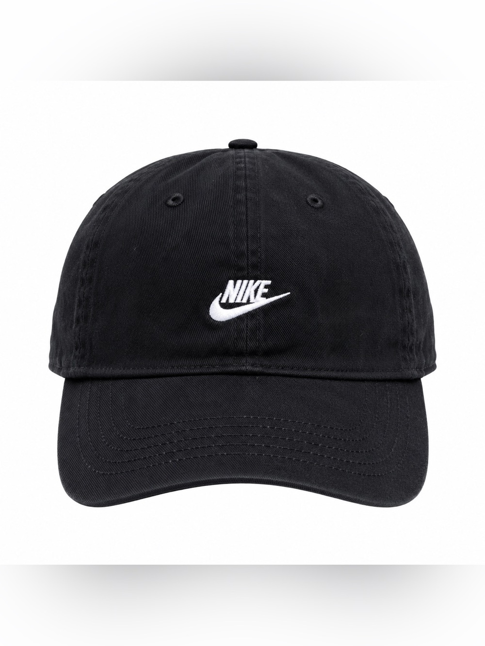 Nike Youth Black Swoosh Logo Adjustable Baseball Cap Hat Size 4-7 Cotton